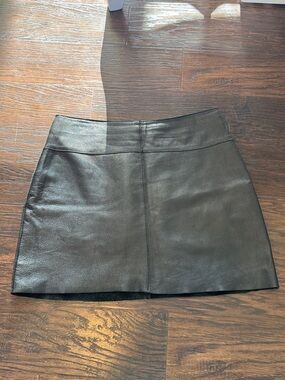 Wilsons Leather Black Leather Mini Skirt - Clean A-Line